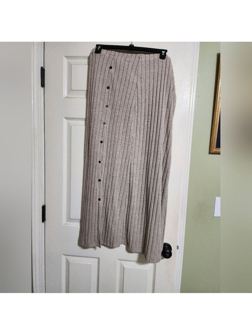 Chic Gray Pleated Skirt with Button Details
